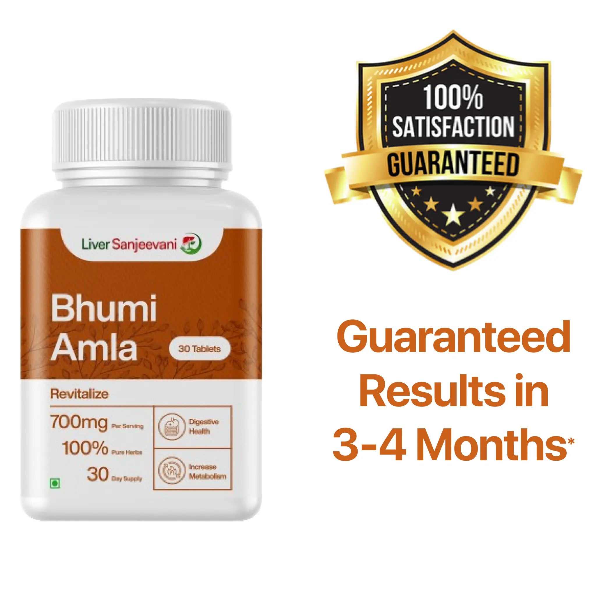 Liver Sanjeevani Ayurvedic Bhumi Amla Supplement with 650mg Herbs Extract | 30 tablets | India only