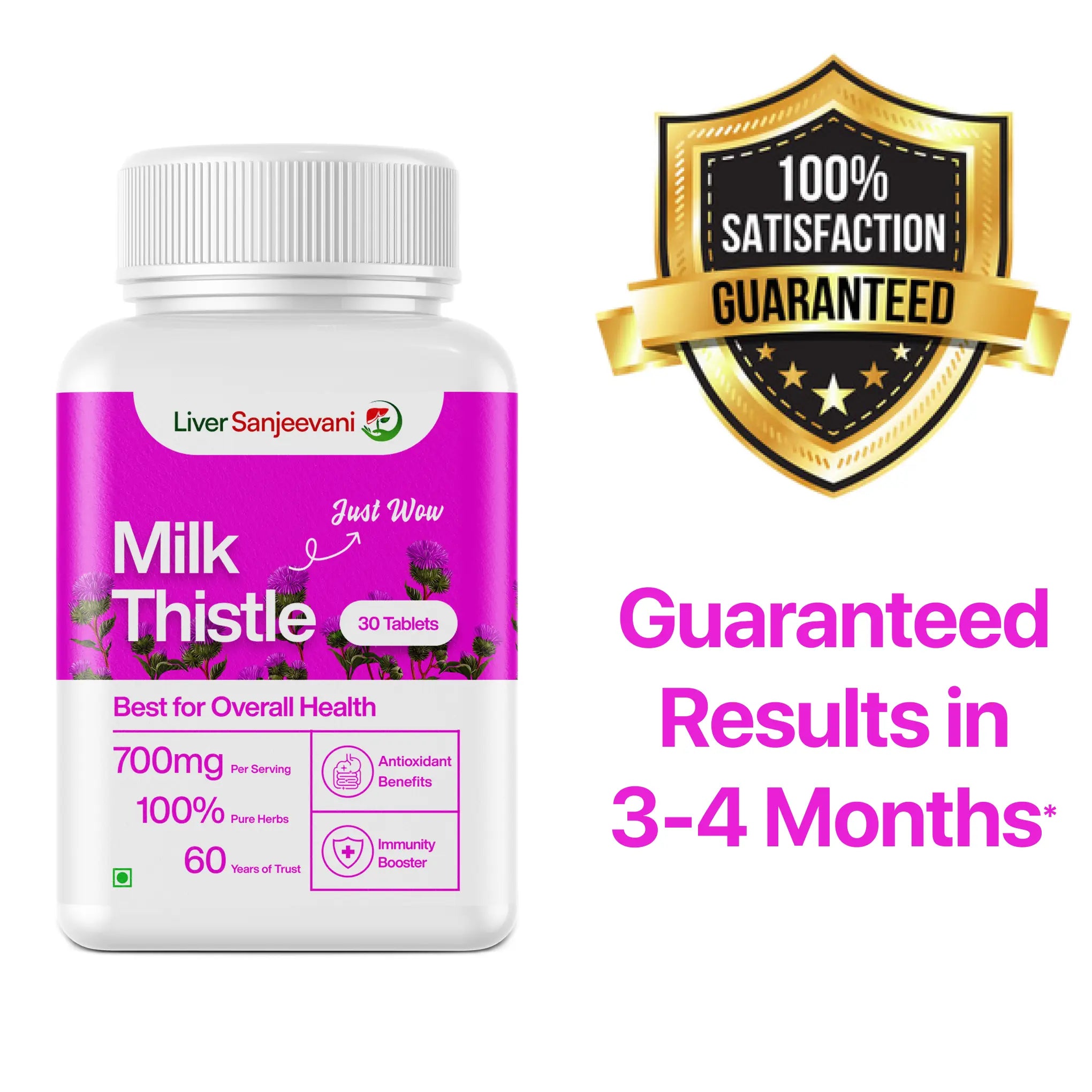 Liver Sanjeevani Milk Thistle - 650mg | Ayurvedic Supplement | Liver Health, Detox, Digestive Wellness