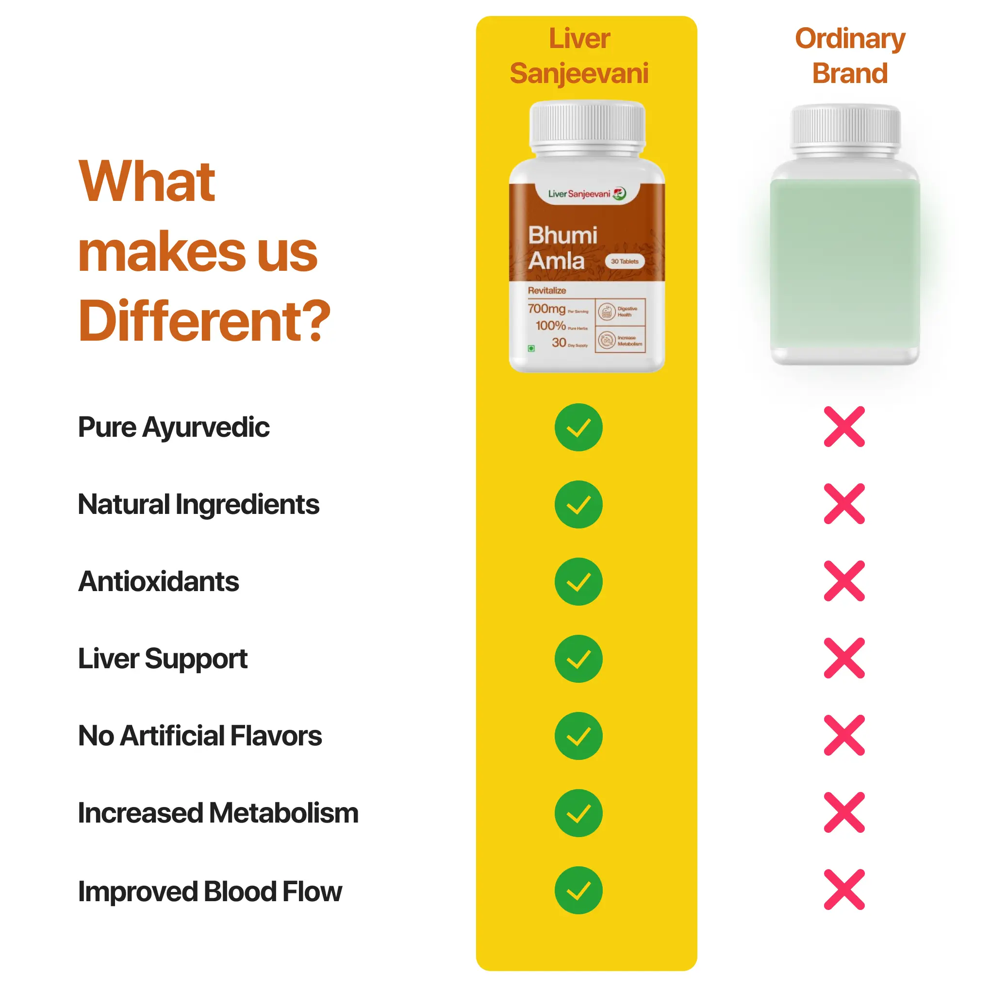 Liver Sanjeevani Ayurvedic Bhumi Amla Supplement with 650mg Herbs Extract | 30 tablets | India only