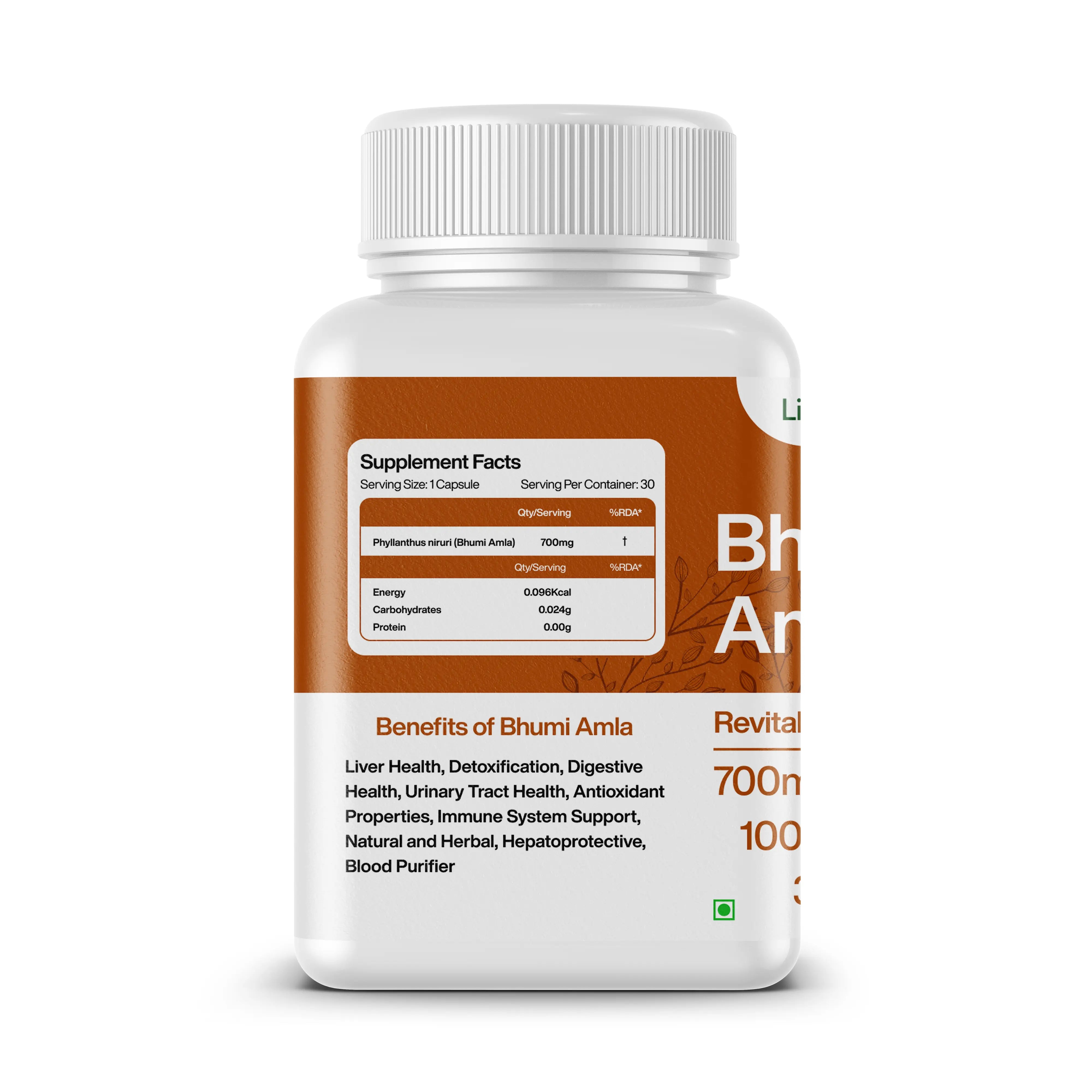 Liver Sanjeevani Ayurvedic Bhumi Amla Supplement with 650mg Herbs Extract | 30 tablets | India only