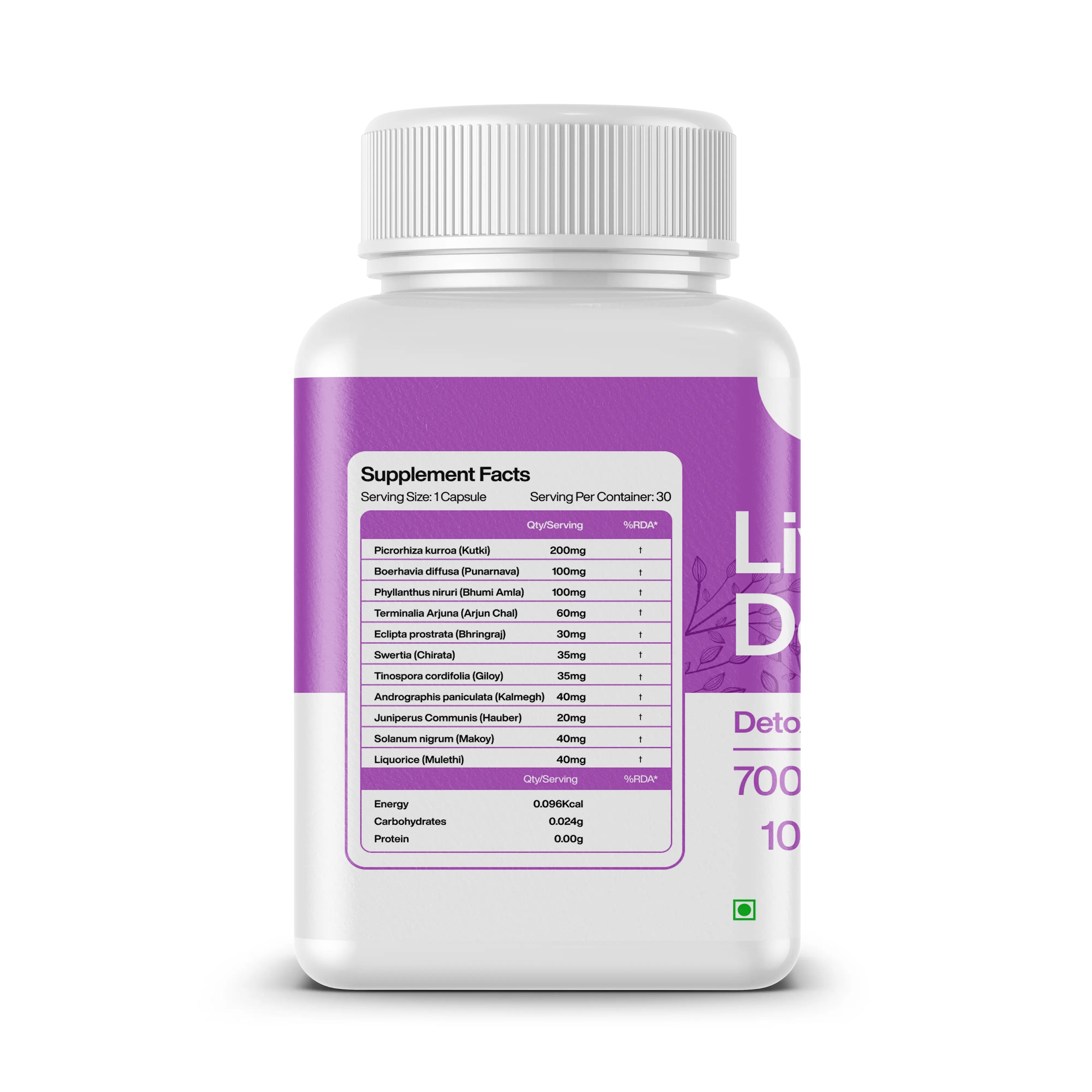 Liver Sanjeevani Ayurvedic Liver Detox Supplement with 11 Potent Herbs 650mg | 30 capsules | India Only