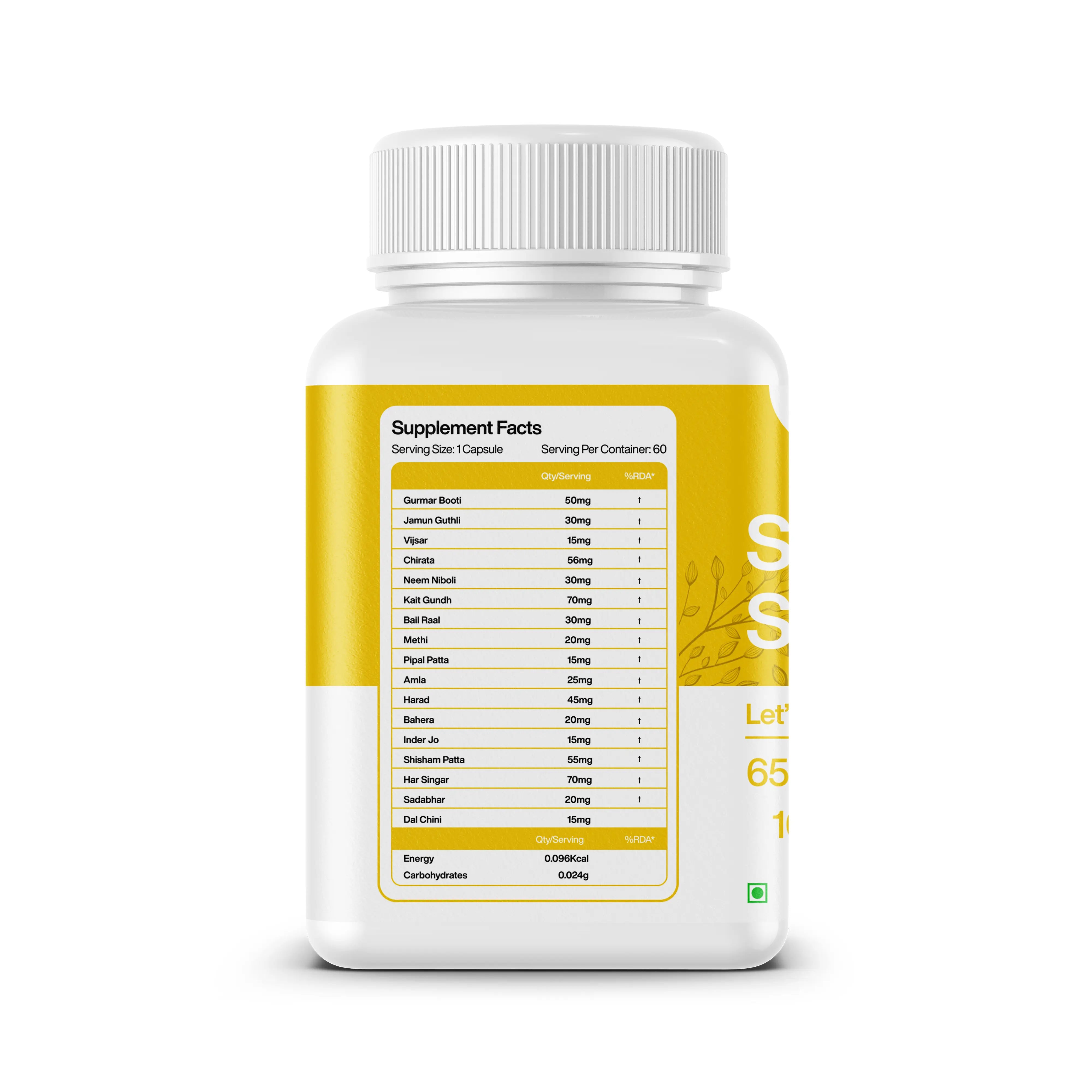 Sugar Sanjeevani Ayurvedic with Natural Herb Extracts | 650mg Capsules | INDIA ONLY